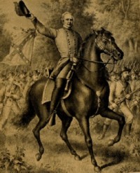 General Sterling Price on horse back