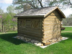 Rear view of the replica of the fortified cabin, Fort Titus